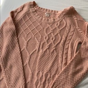 pink knit sweater